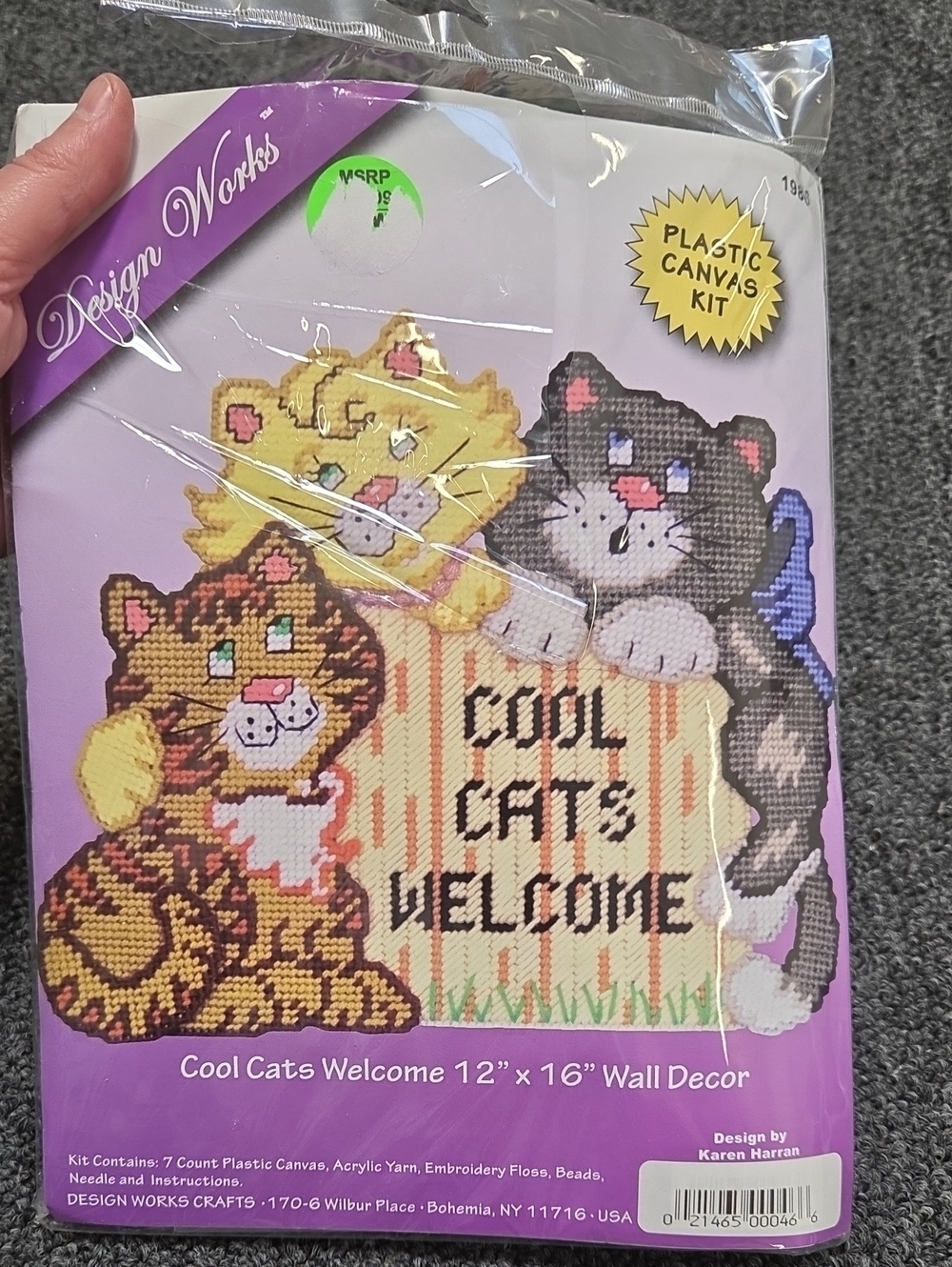Design Works Cool Cats Welcome Wall Decor Kit - Purple